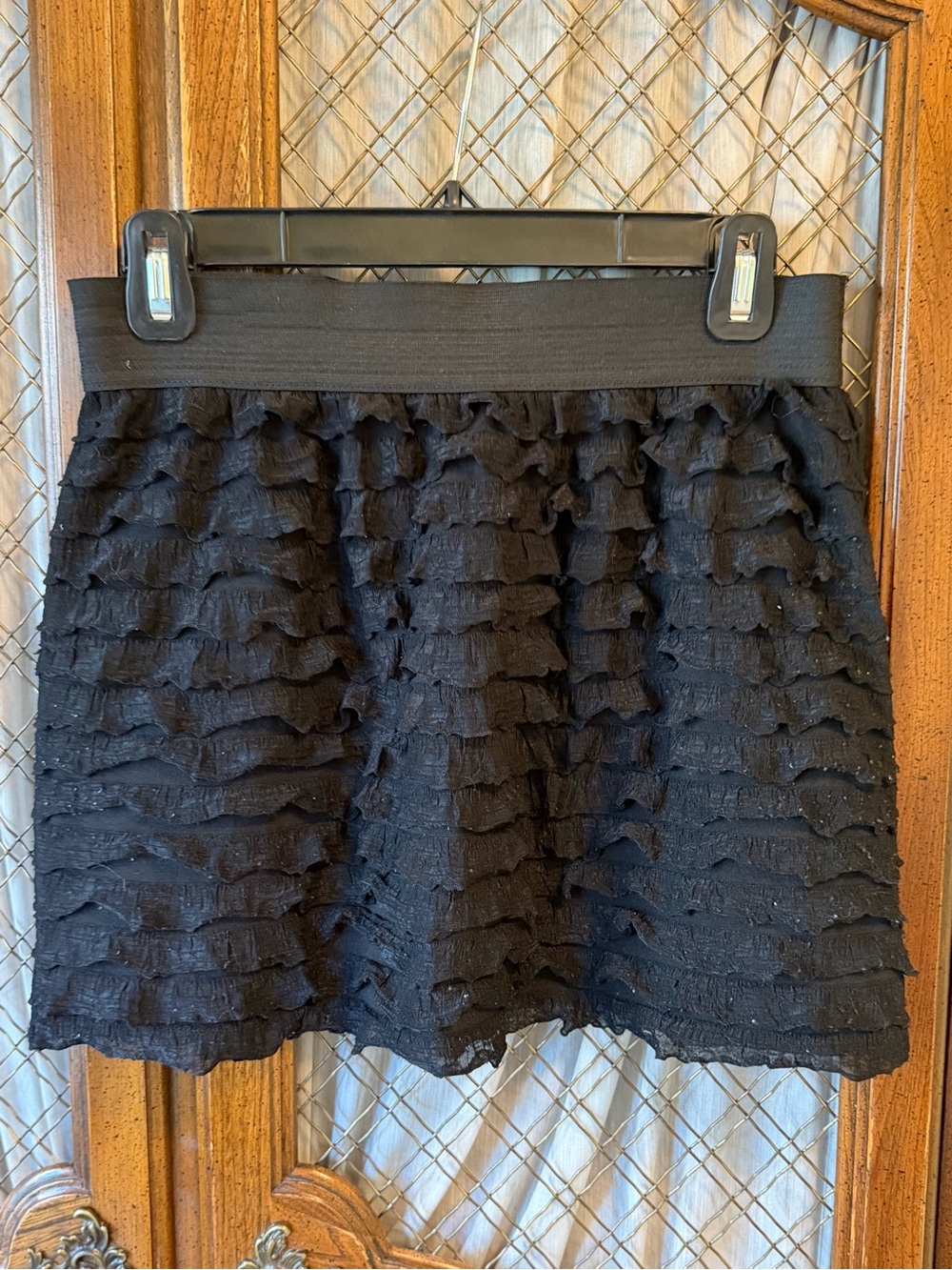Backless Black Ruffle Tiered Mini Skirt Y2K